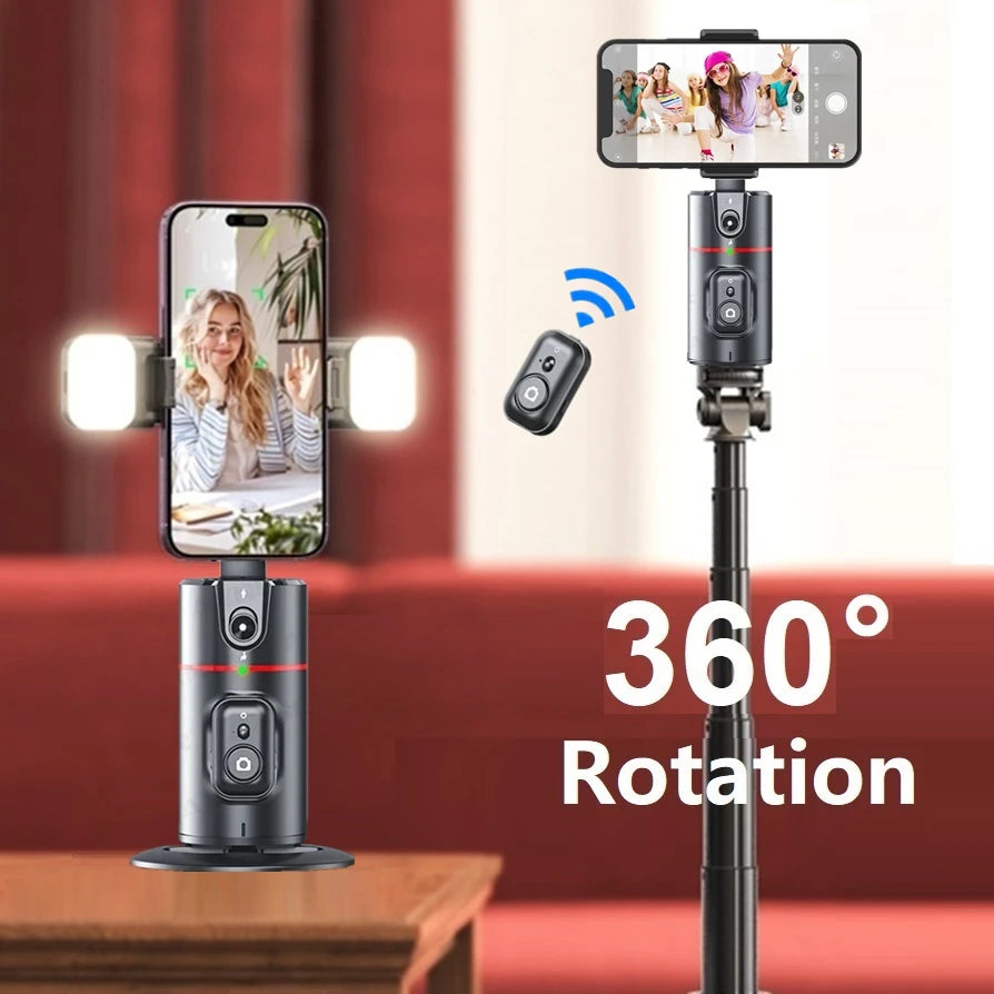 Wireless 360° Rotation Gimbal Smartphone Stabilizer Facial Tracking Selfie Stick Desktop Face Tracking Tripod for Mobile Video