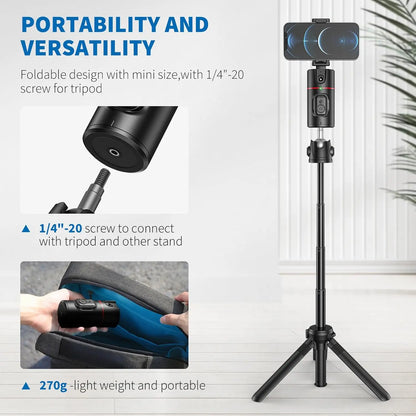 Wireless 360° Rotation Gimbal Smartphone Stabilizer Facial Tracking Selfie Stick Desktop Face Tracking Tripod for Mobile Video